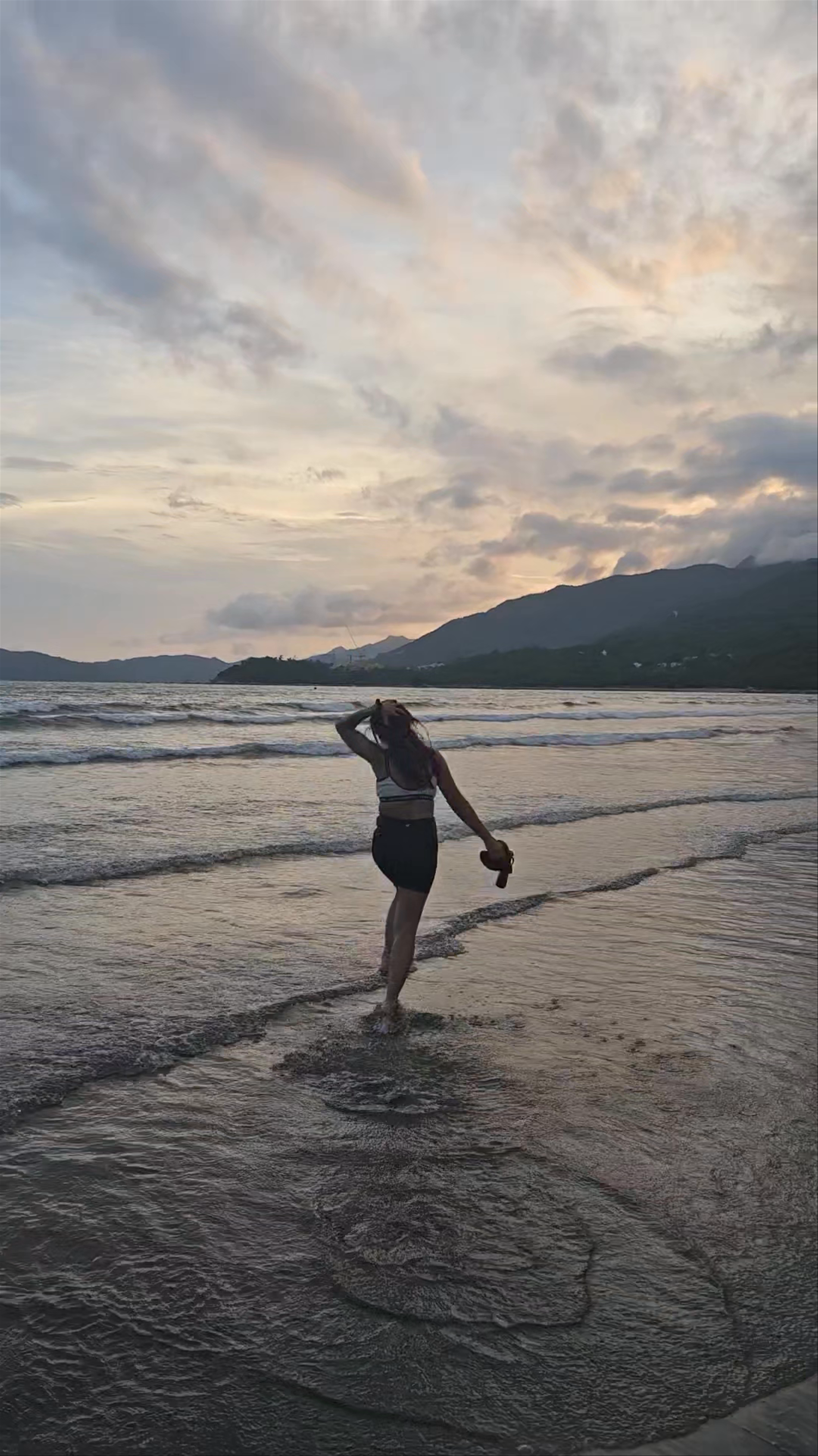 Serene Sunset Walk at Pui O Beach, Hong Kong