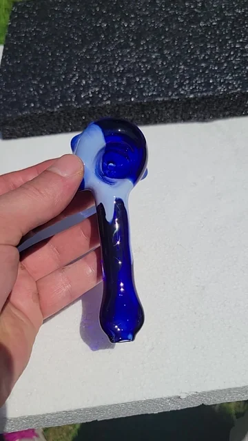 Preview pic of Opal skyline and cobalt color drip spoon