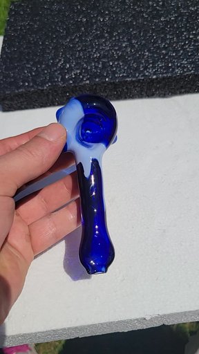 Preview pic of Opal skyline and cobalt color drip spoon