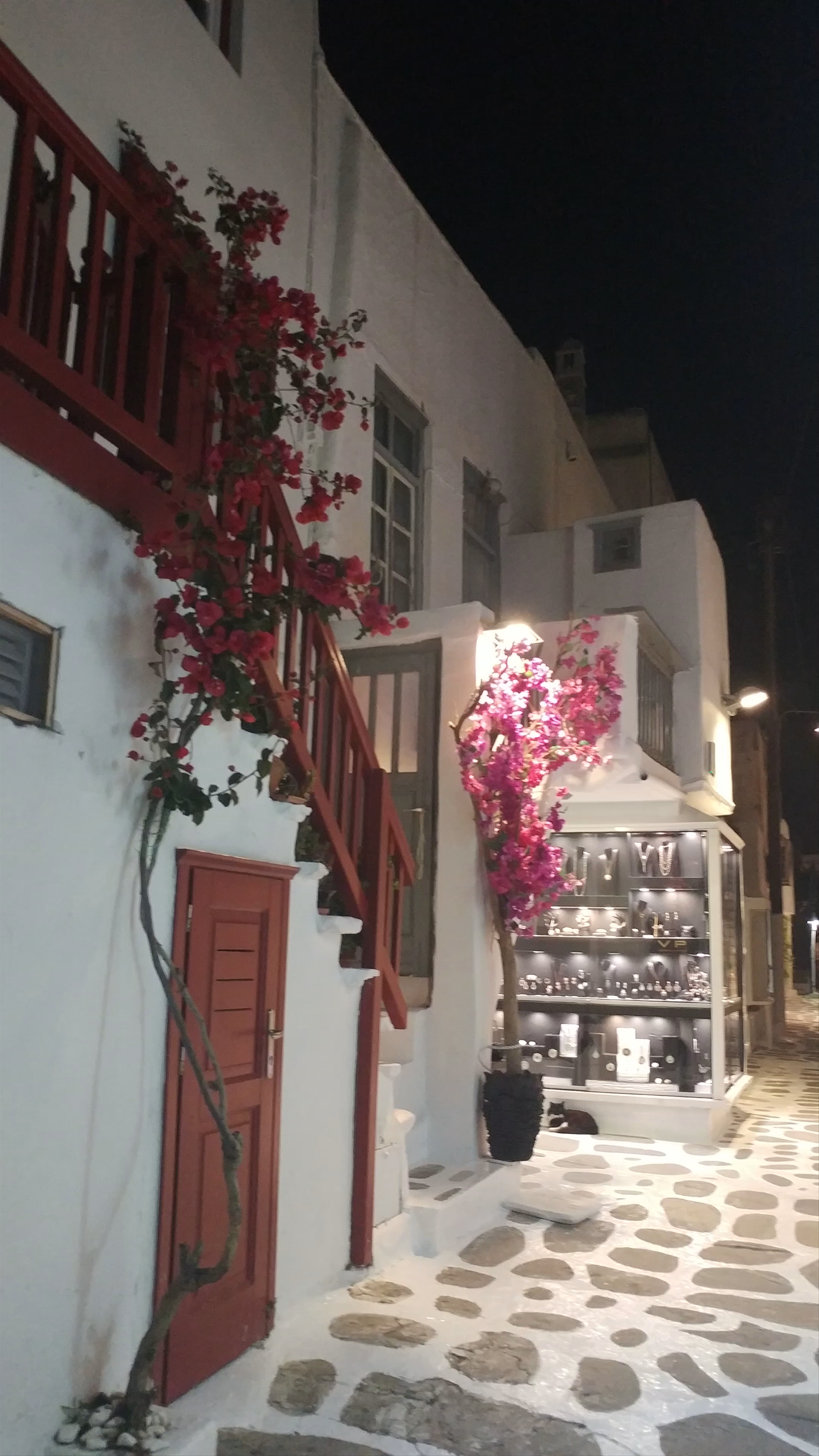 Magical Night Stroll in Mykonos Chora: Twinkling Lights & Charming Streets