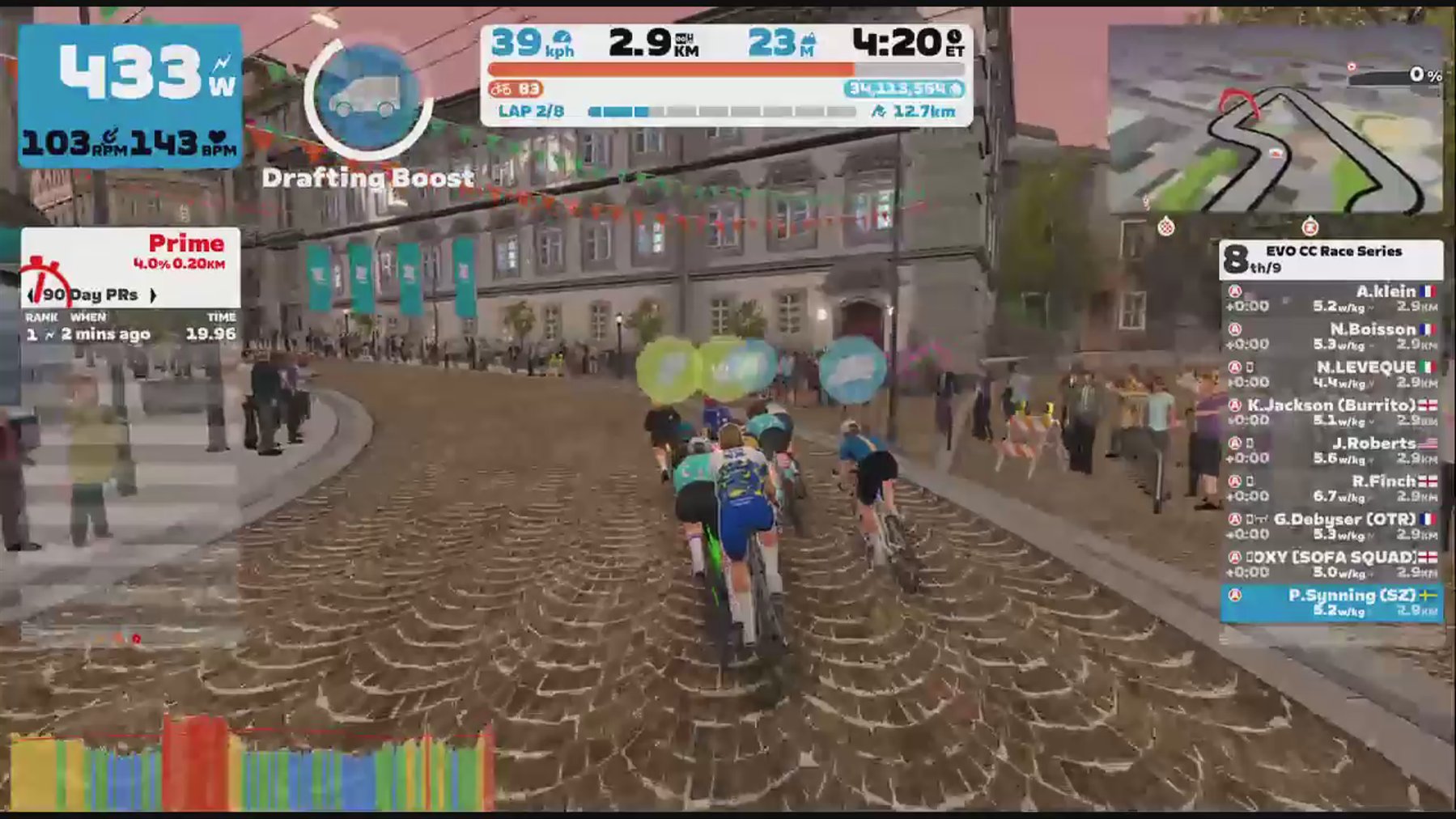 Zwift - Race: EVO CC Race Series (A) on Downtown Dolphin in Crit City