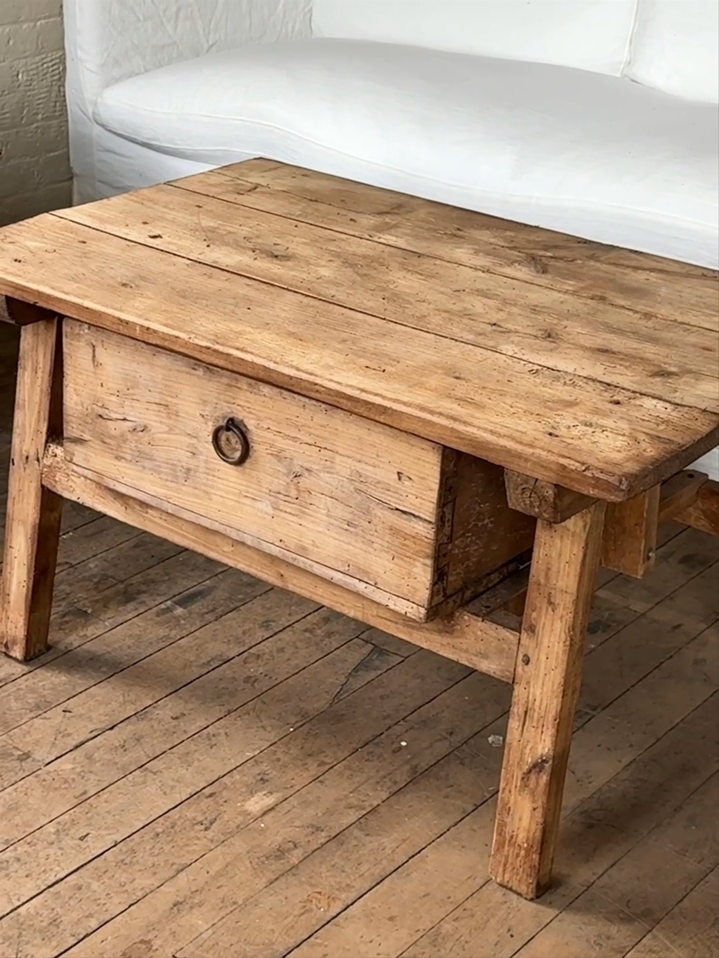 French Alps Coffee Table with Drawer