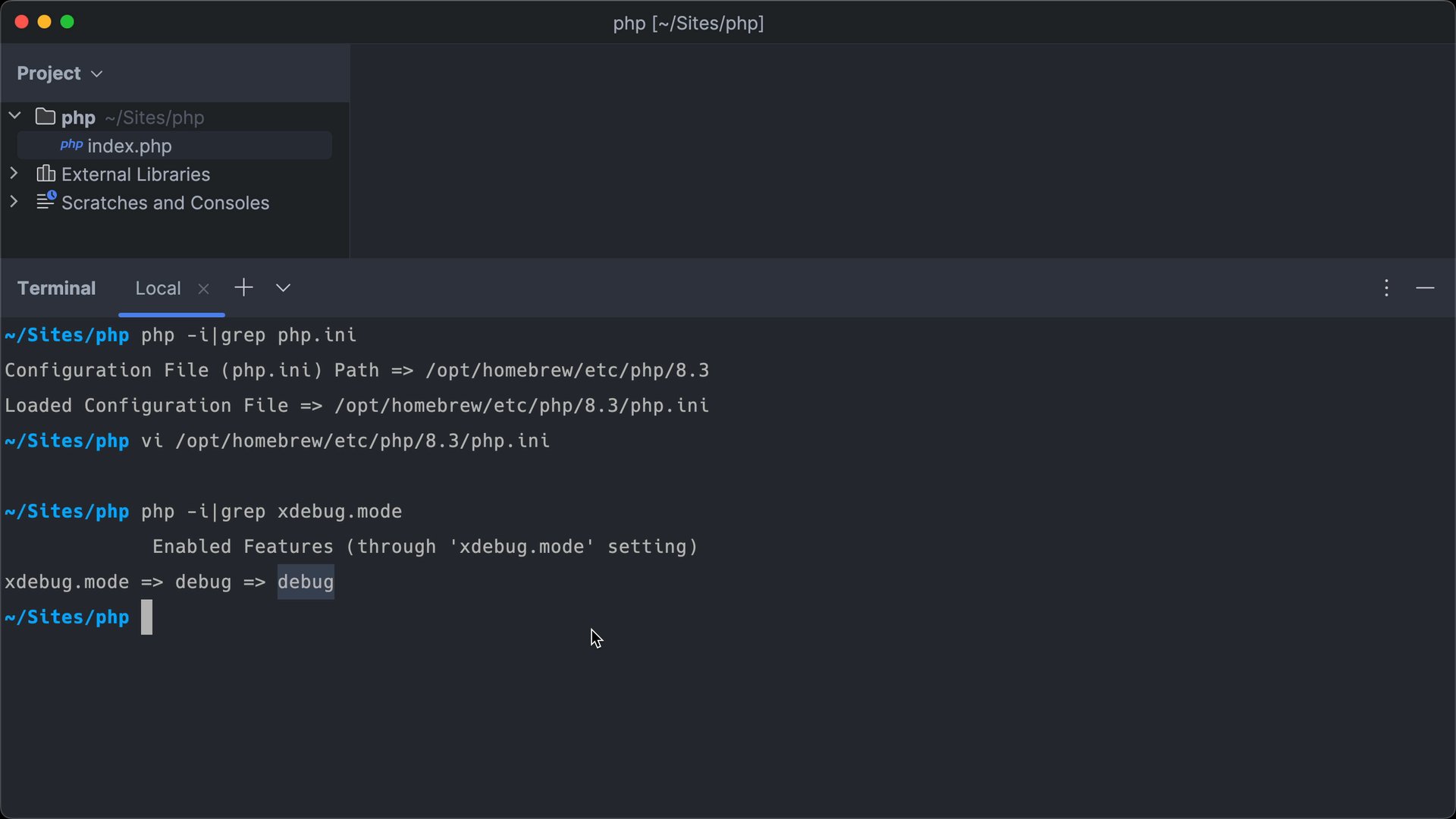 Configure Xdebug modes