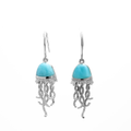 Jellyfish Earrings in sterling silver with larimar