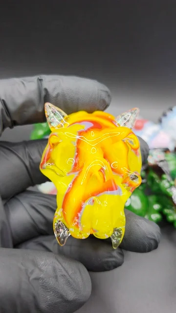 Preview pic of Linework skull crushed opal accents