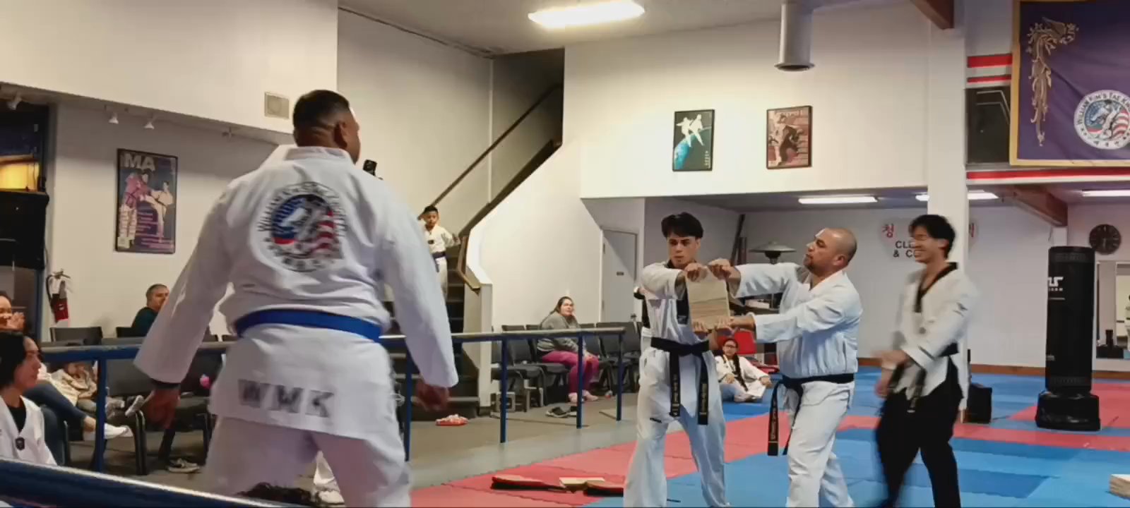 William Kim's Tae Kwon Do Center - Husband testing from blue to senior blue - Taekwondo Near Me - Vallejo, California