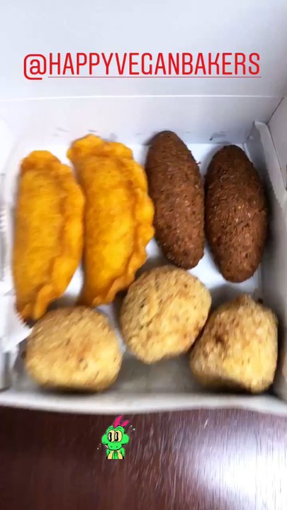 El Tejadito Bakery 1 - All vegan items left to right: potato empanada, kibbeh, & papa rellena - Coffee & Tea Near Me - Miami, Florida
