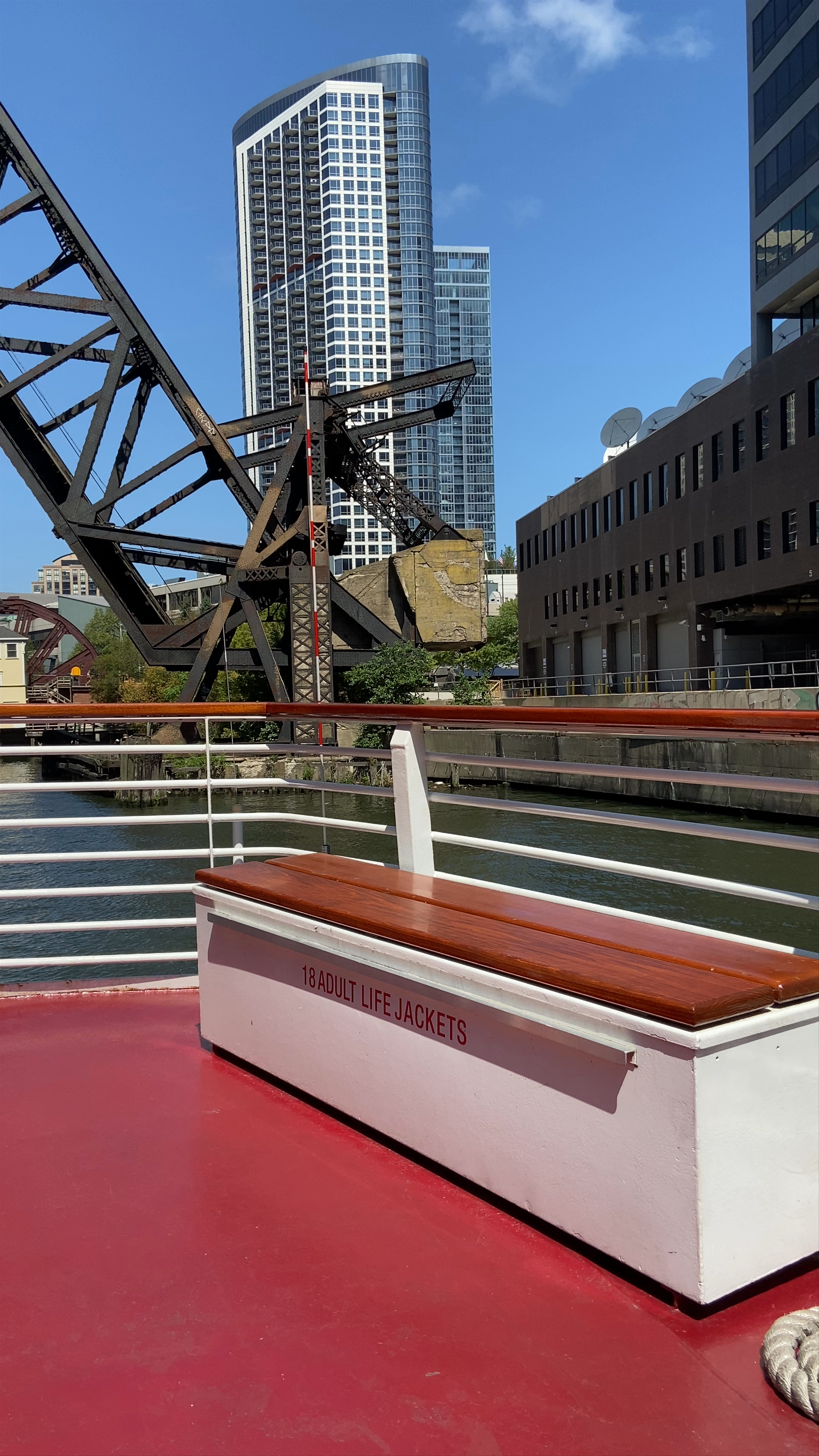 Kinzie Street Bridge from a Chicago Riverboat Cruise