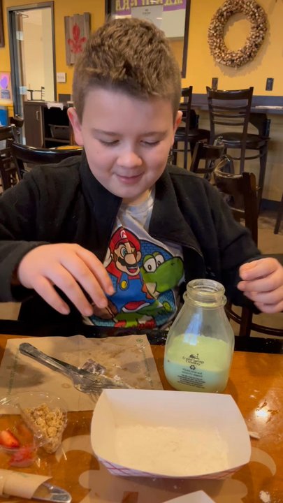 Chicory Cafe - Fun with powdered sugar - Cafes Near Me - Mishawaka, Indiana