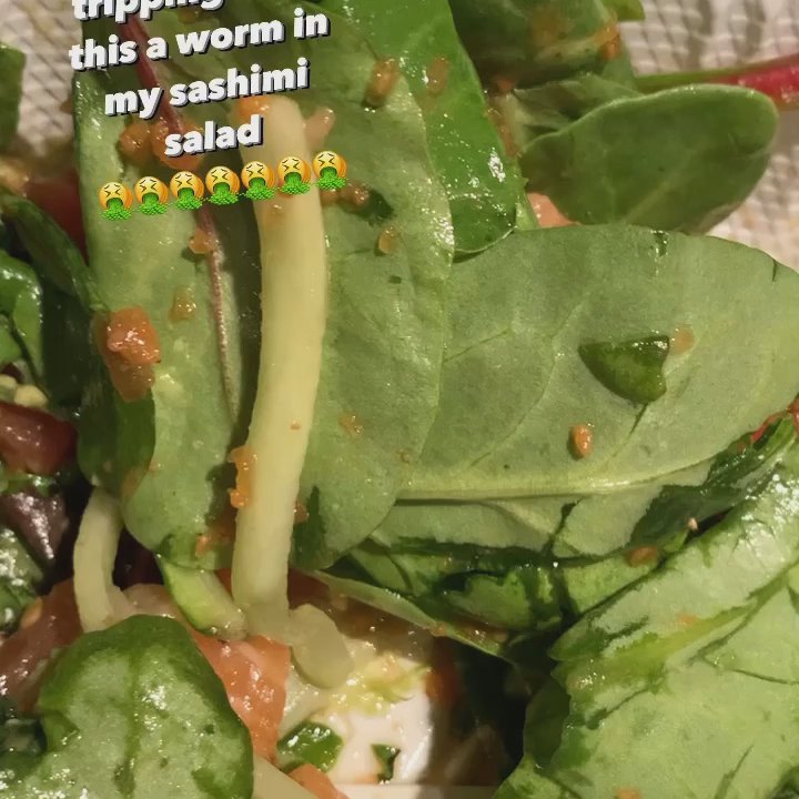 Naruto Sushi - worm in my sashimi salad. No remorse from restaurant. - Japanese Near Me - Vancouver, British Columbia