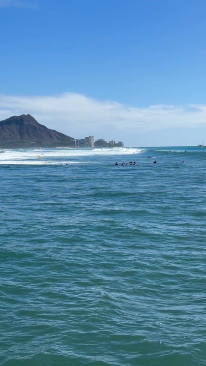 IV Ocean Therapy - Getting to see surfers with Diamond head in the background! - IV Hydration Near Me - Honolulu, Hawaii