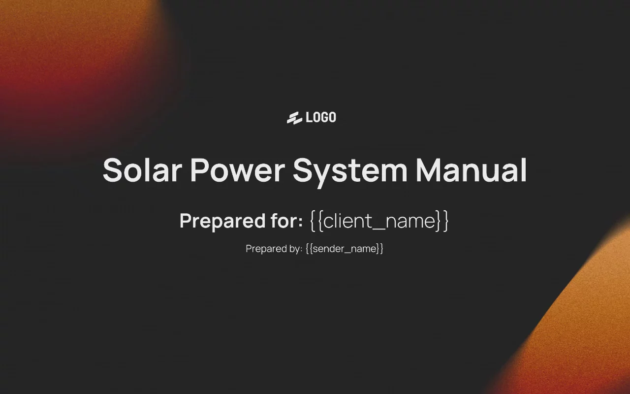 Preview of Solar Power System Manual Template