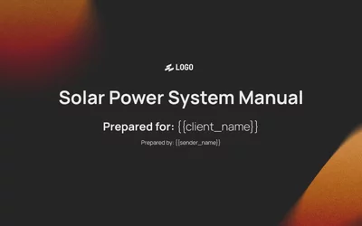 Preview of Solar Power System Manual Template