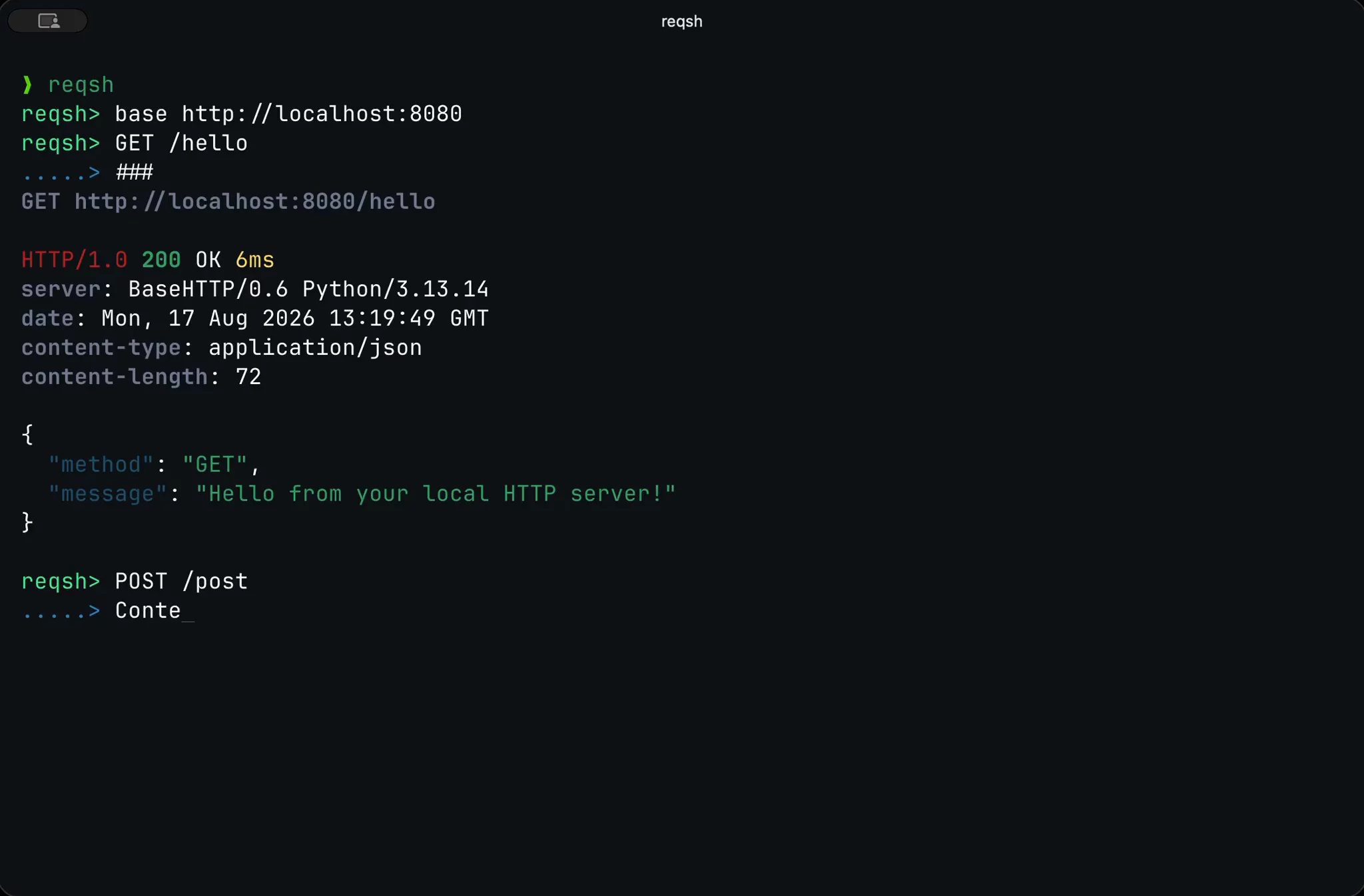reqsh | Interactive HTTP REPL image 1