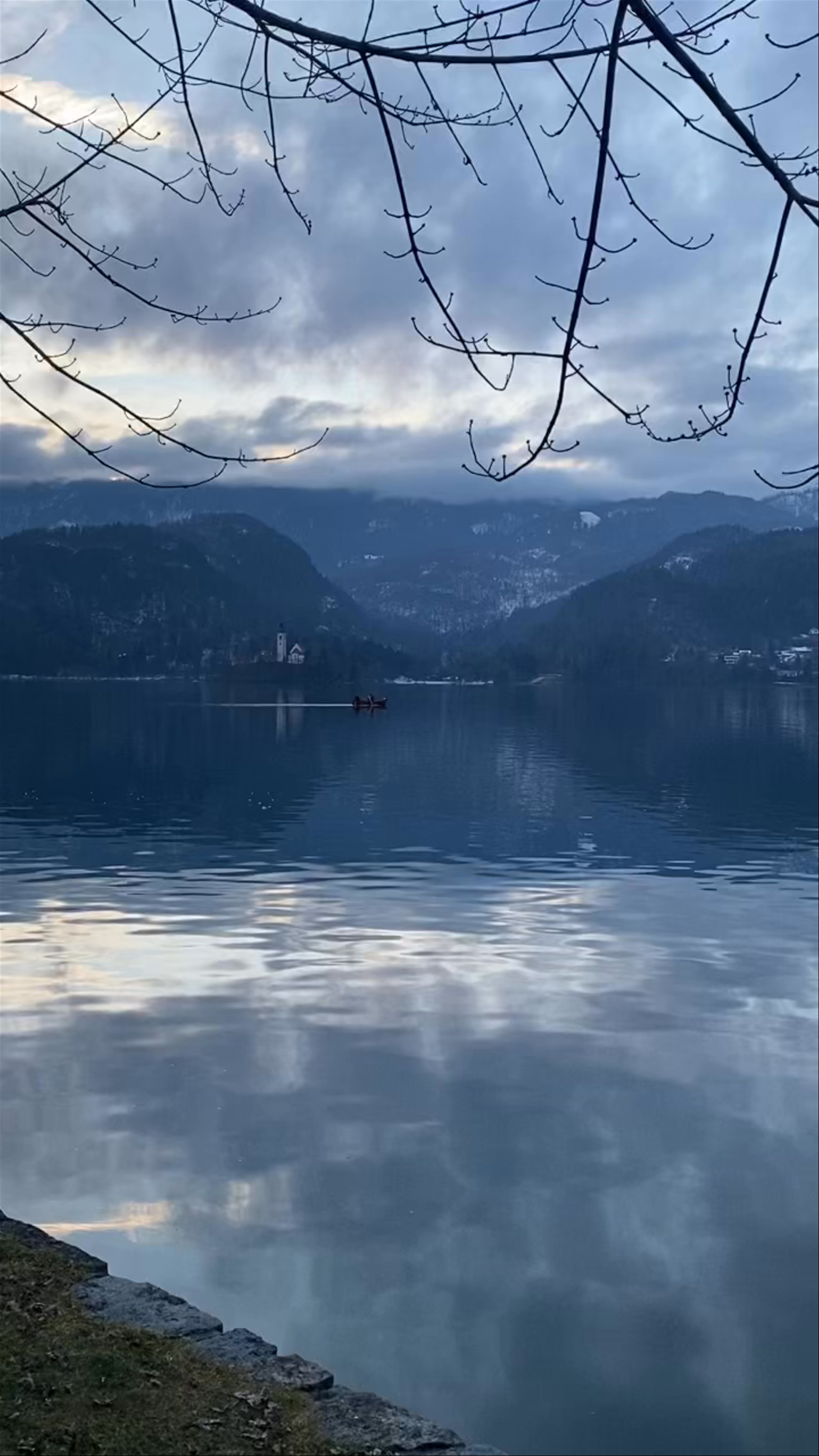 Tranquil Winter Evening at Lake Bled, Slovenia