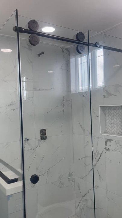 Exquisite Shower Doors - Glass Barn Door. 3/8 Glass, Black Hardware. - Glass & Mirrors Near Me - Corona, California