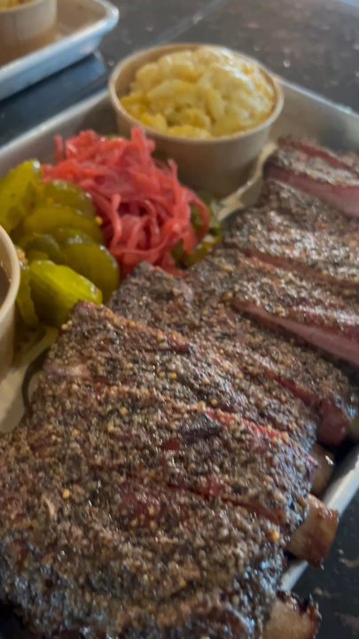 Bar-Q - Ribs and pulled pork sandwich with Christmas beans and smack and cheese - Southern Near Me - Norfolk, Virginia