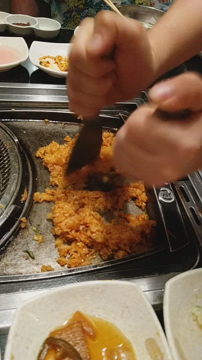Gom K Bbq - Fried rice preparation. - Korean Near Me - Suwanee, Georgia