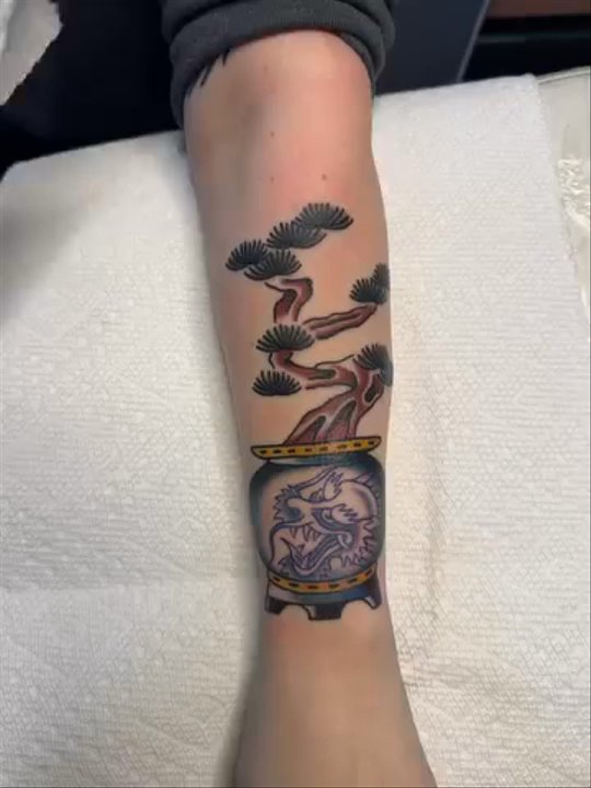 Rose Gold Tattoo - Bonsai tattoo by Carly James - Tattoo Near Me