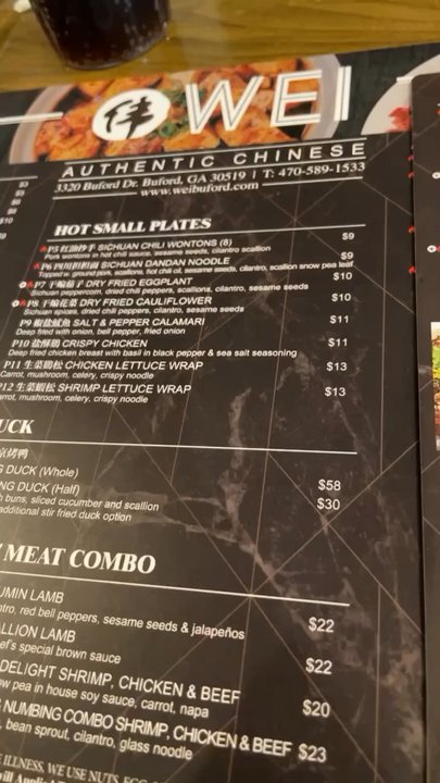 WEI Authentic Chinese - What was ordered. - Cantonese Near Me - Buford, Georgia
