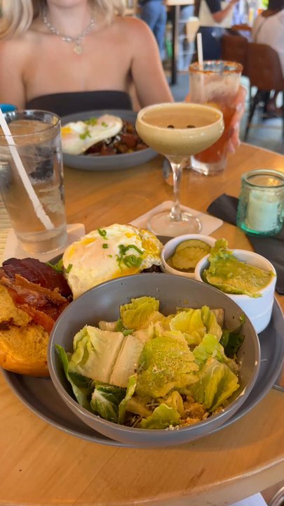Monarch Ocean Pub - applewood's bacon burger w/ caesar salad + pistachio espresso martini & house made short rib pastrami hash + bloody mary & a coffee - Gastropubs Near Me - Del Mar, California