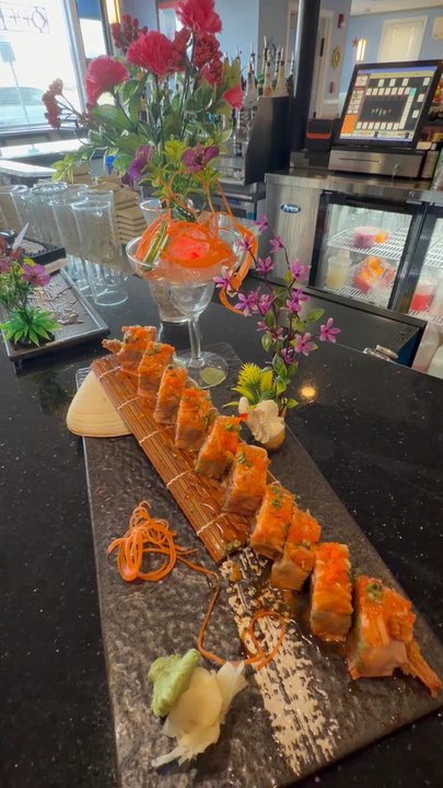 Ninja House - This is the pink lady roll. I had the chef modify it and make it for me with no rice - twas delicious. - Sushi Bars Near Me - Barnstable, Massachusetts