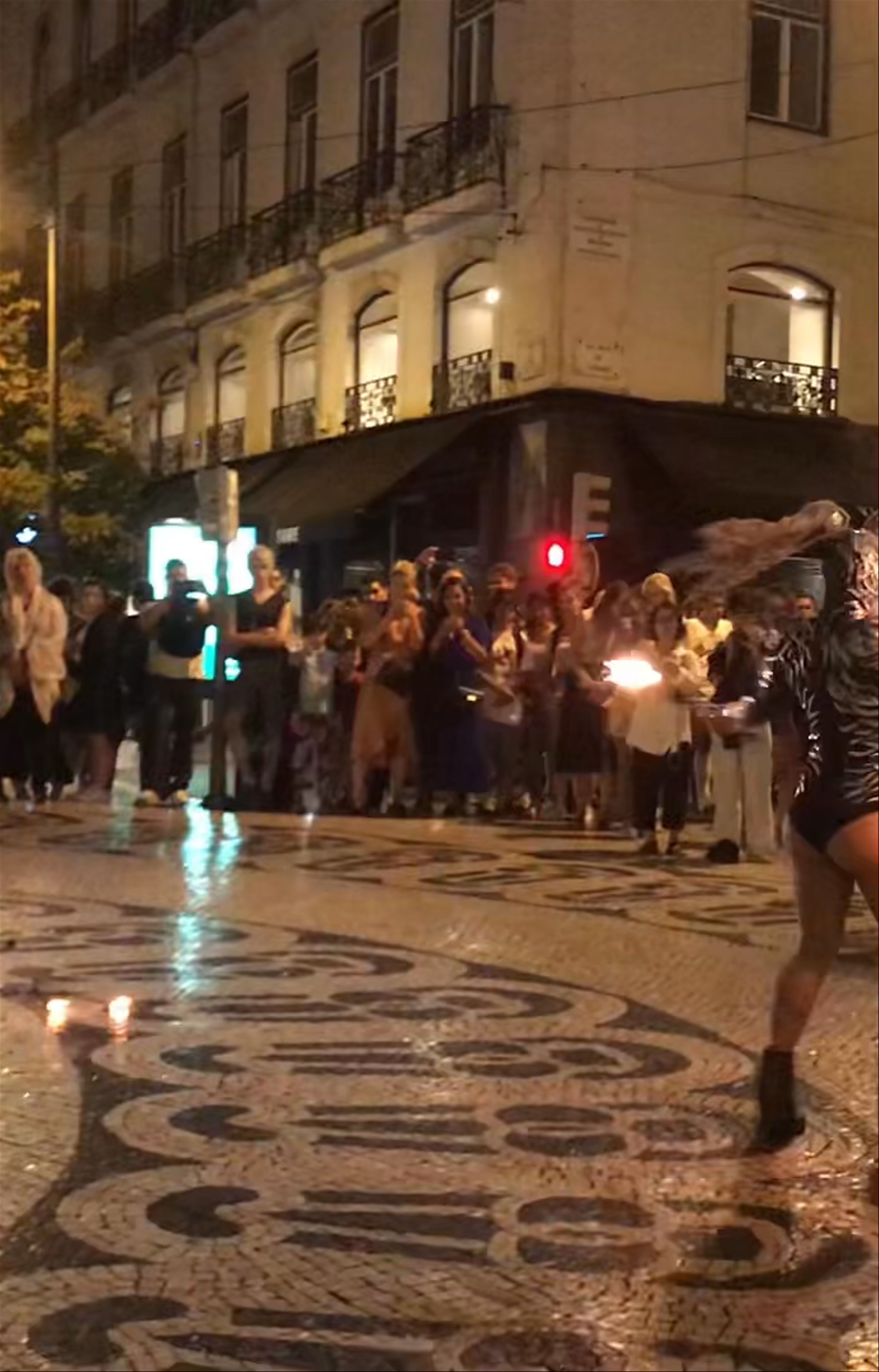 Fire Dancer Lighting Up Lisbon's Nightlife