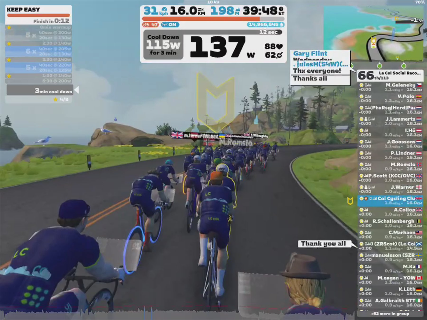 Zwift - Group Workout: Le Col Social Recovery Sessions  (D) on Jurassic Coast in Watopia