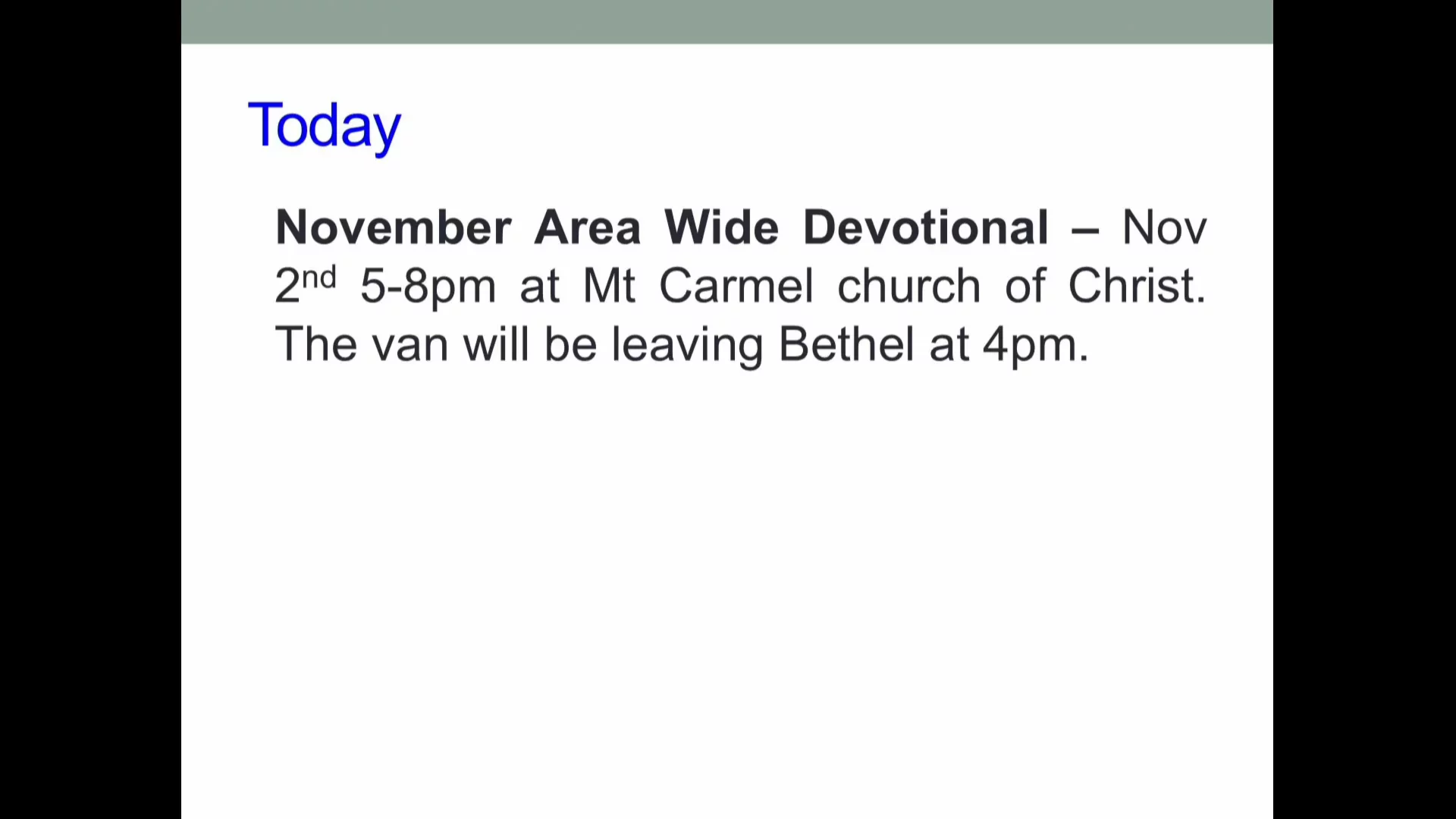 Bethel Service, November 02, 2025