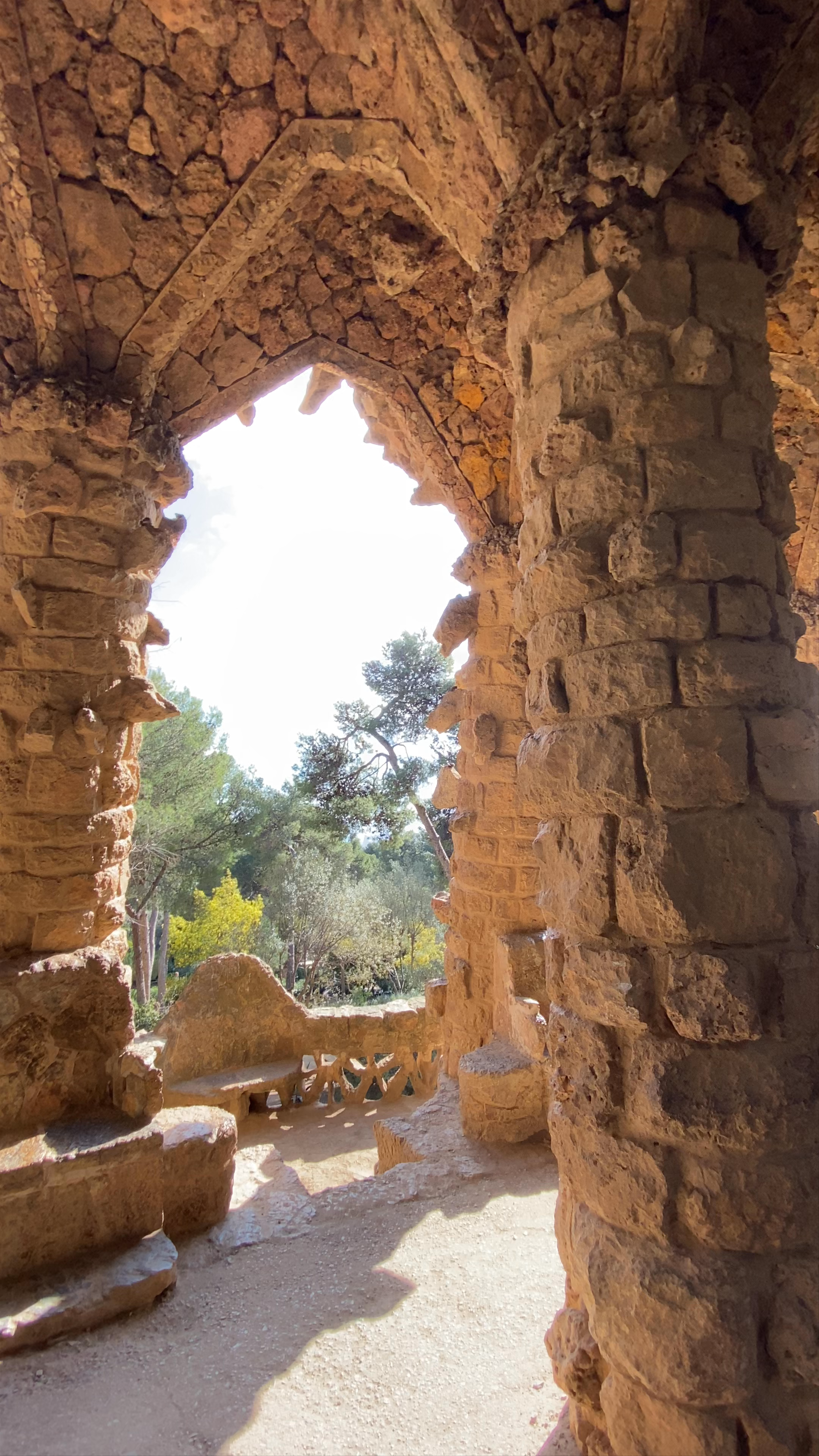 Exploring the Enchanting Stone Architecture of Park Güell, Barcelona