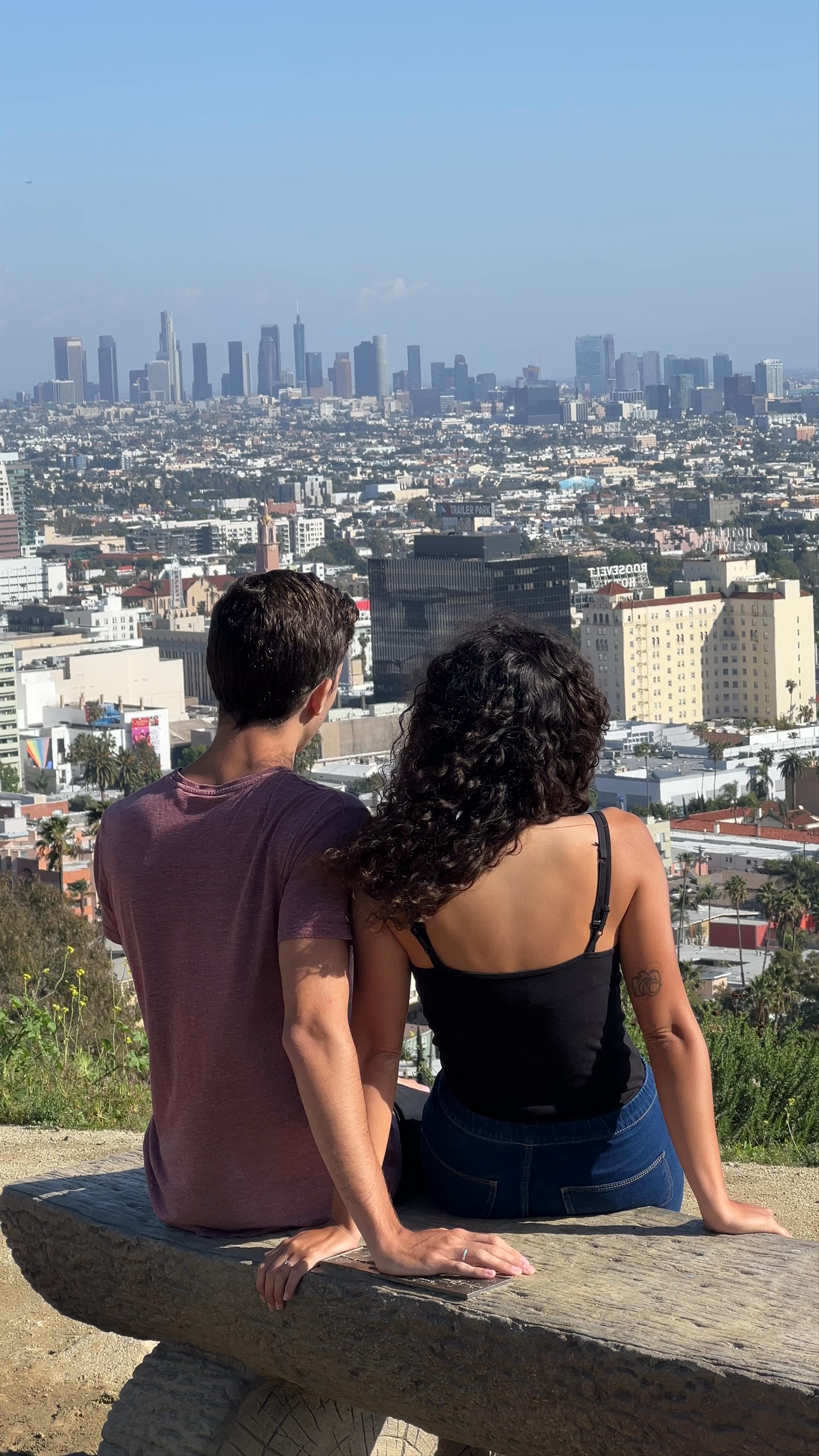Sunlit Romance and Urban Views at Runyon Canyon Park, Los Angeles