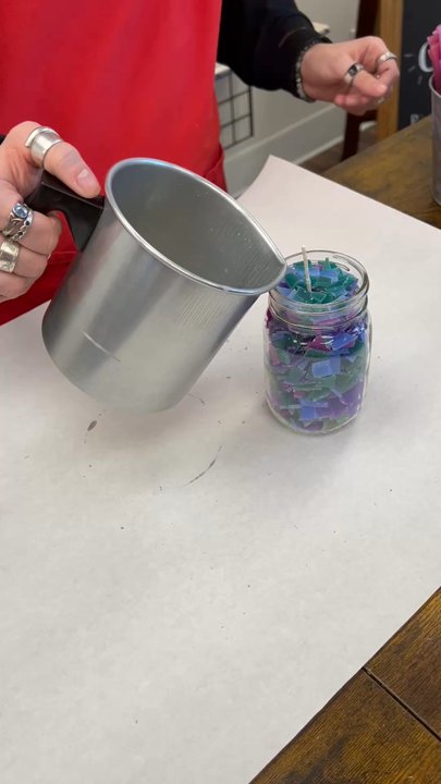 It's Yours Pottery - Make your own candle, with endless scent combos. We did sugar cookie for ours. They are pouring in the scent. - Paint-Your-Own Pottery Near Me - Omaha, Nebraska
