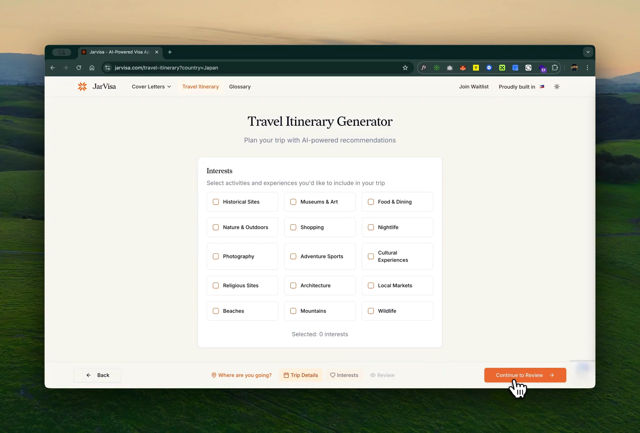 JarVisa – AI-powered Visa docs generator image 1