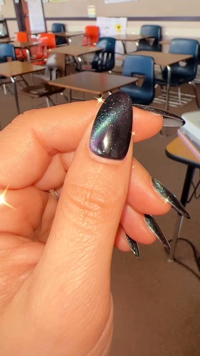 Finest Nails - Excellent cat eye polish on acrylics - Nail Salons Near Me - Santa Rosa, California