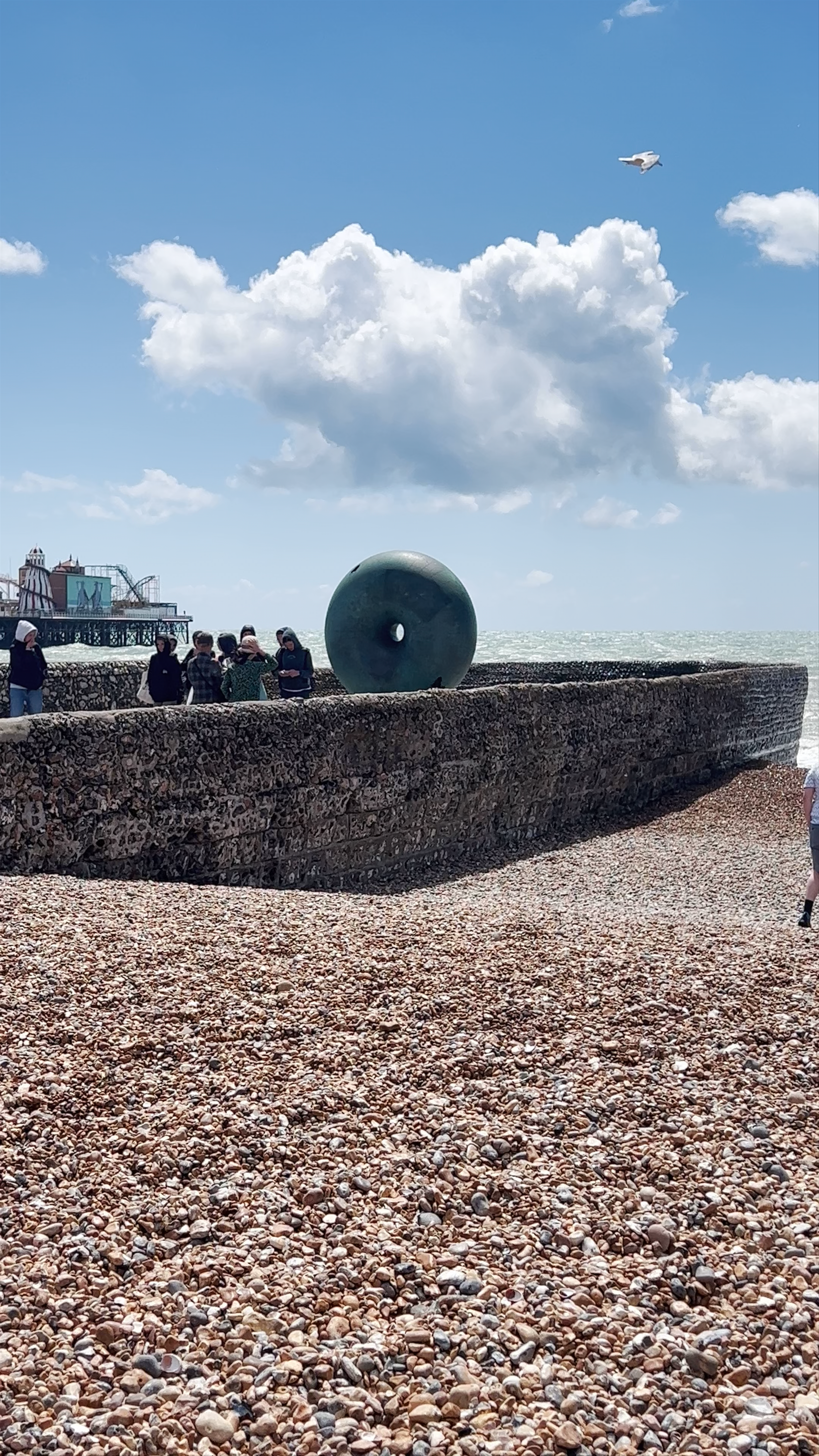 Sunny Day at Brighton Beach with Iconic Pier Views