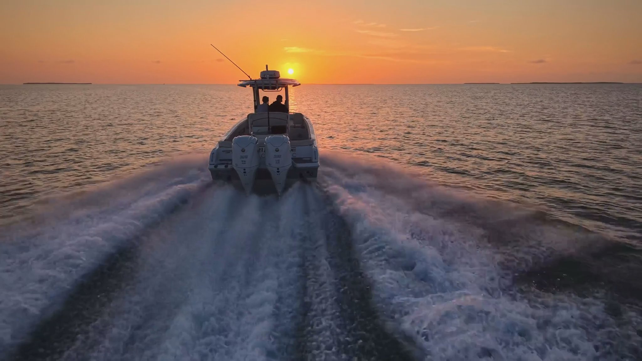 Islamorda sunset on our 2023 Sea Hunt Escape 28