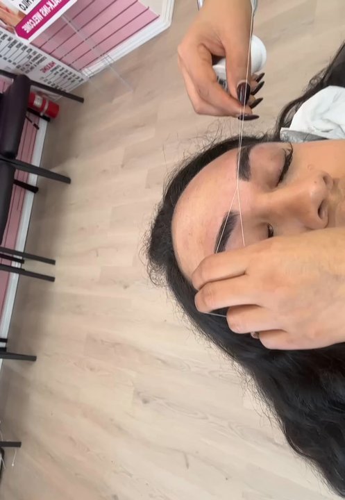 Puja Threading - Puja working her magic - Threading Services Near Me - Westminster, California