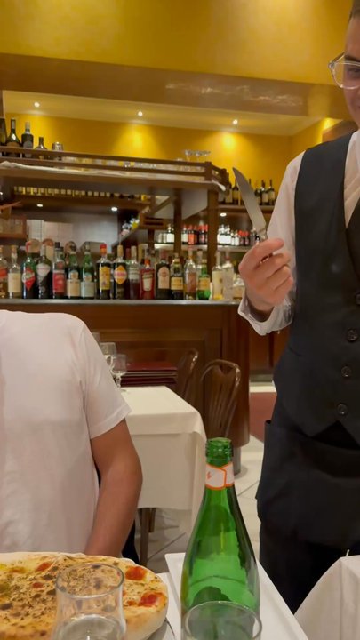 Settembrini 18 - Amazing waiter opening up baked seafood pasta dish - Italian Near Me - Milan, Michigan
