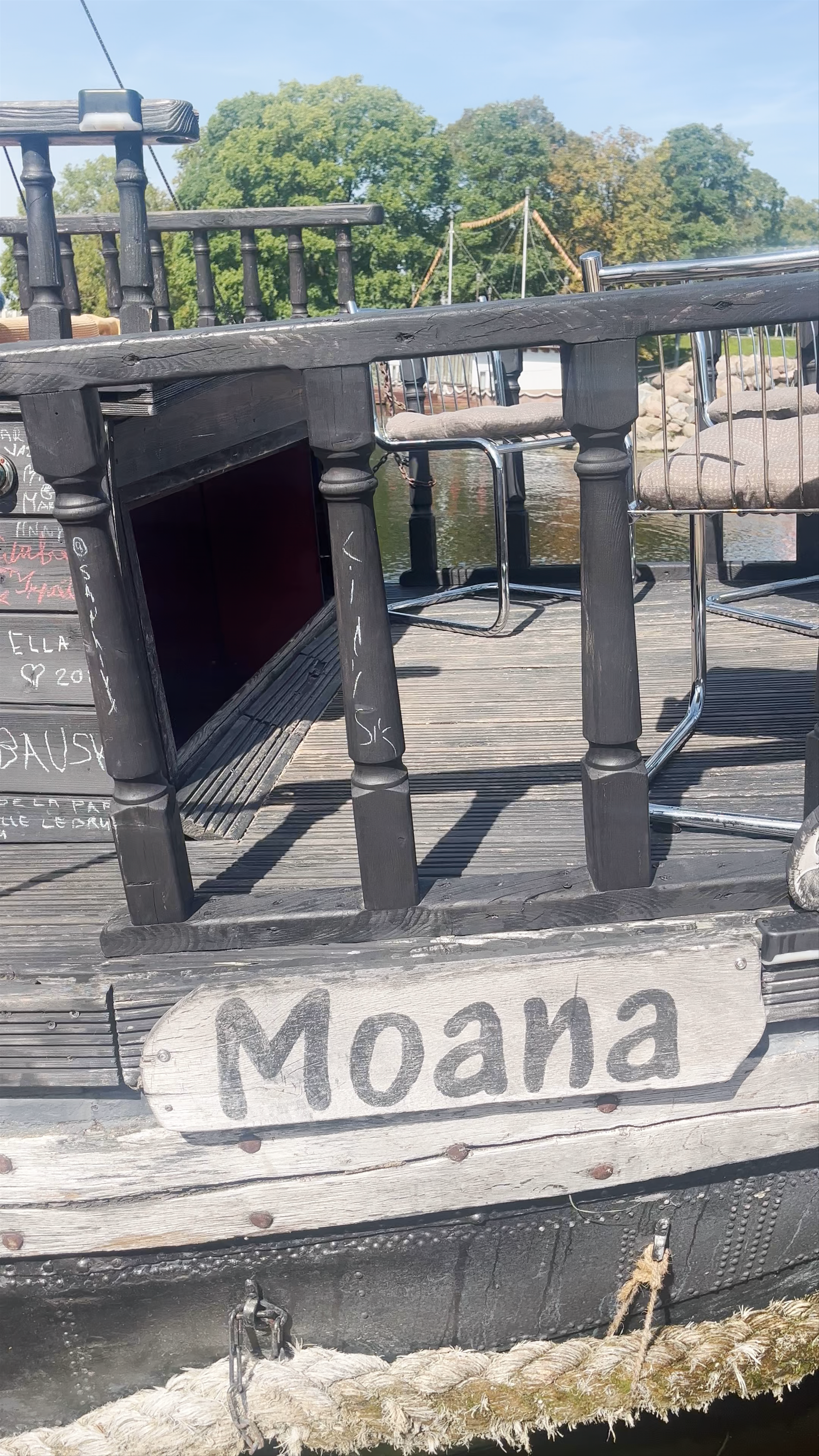 Moana Ship Docked at Jelgava Kuģu Piestātne in Summer