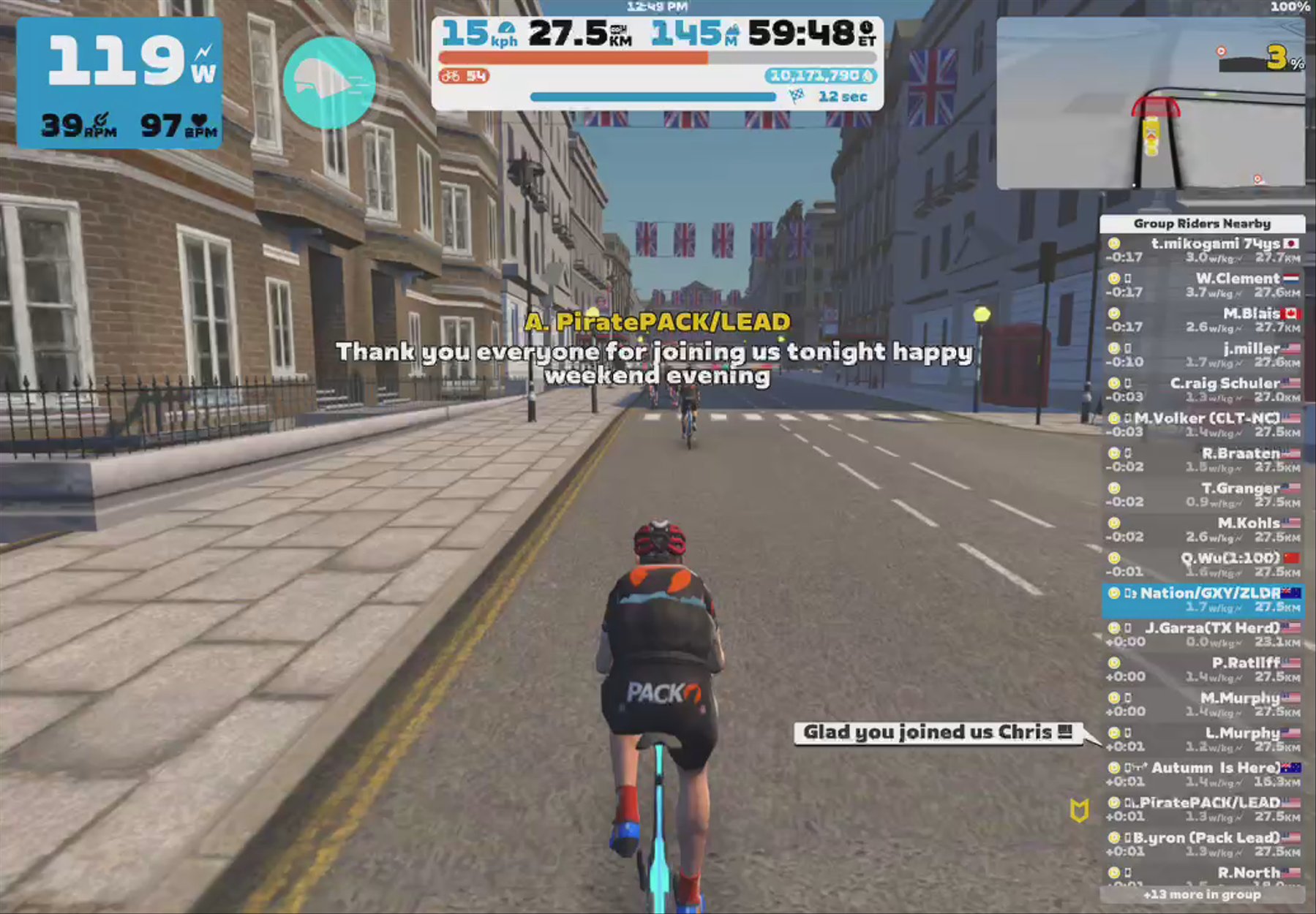 Zwift - Group Ride: PACK 1.5 Stronger Together (D) on Greater London Flat in London