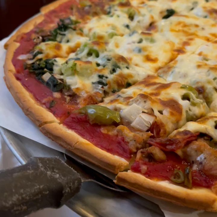 La Villa - Half La Villa special and half Vegggie - Pizza Near Me - Chicago, Illinois
