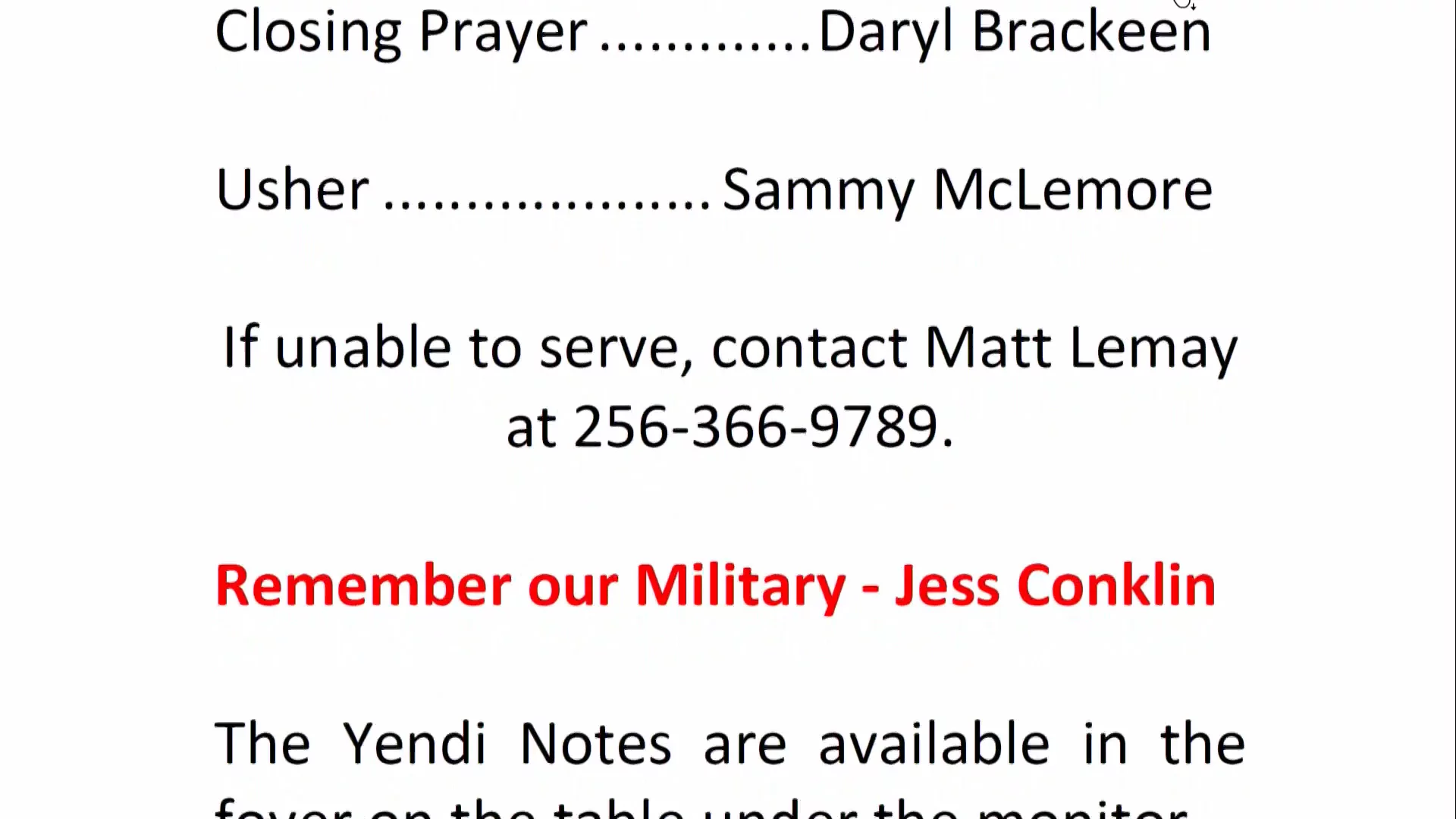 Bethel Service, October 01, 2025