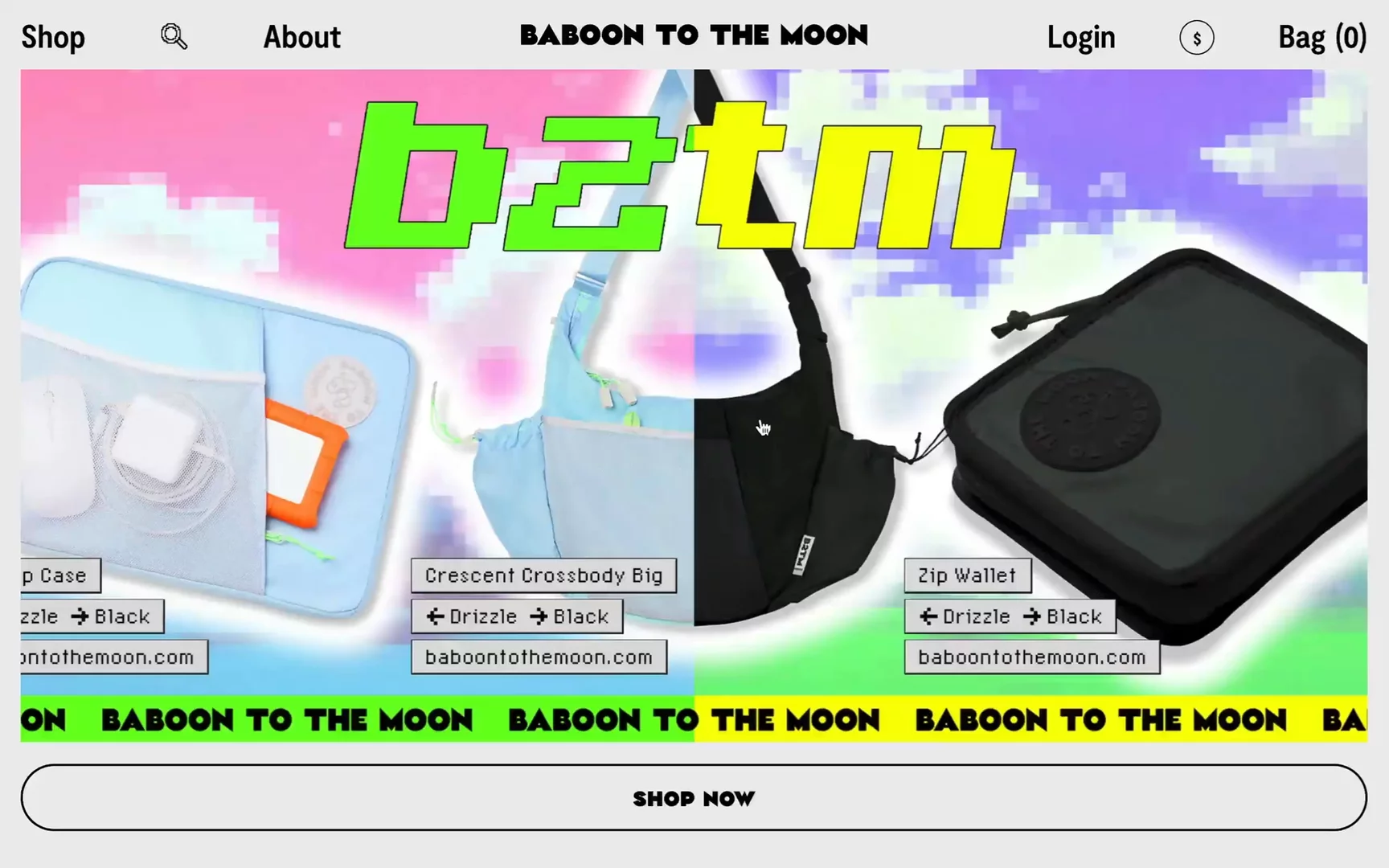 Screen recording of Baboon the Moon website — ecommerce on Hydrogen with Headless architecture.