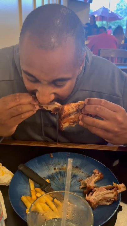 Felix's BBQ With Soul - Baby back ribs didnt stand a chance with their juicy flavor i couldnt resist but to eat them like this - Southern Near Me - Oceanside, California