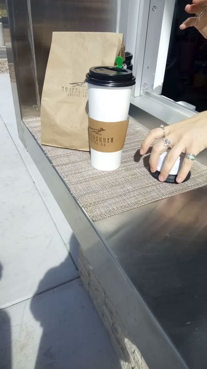 Roadrunner Coffee - Large Coffee Half n Half w Coconut Creamer Mango Banana Smoothie - Coffee & Tea Near Me - Tucson, Arizona