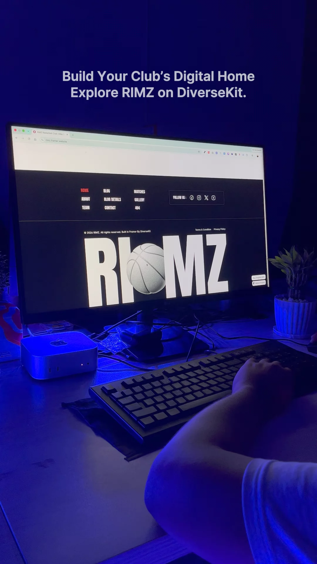 RIMZ · Elite Basketball Club Website Framer Template