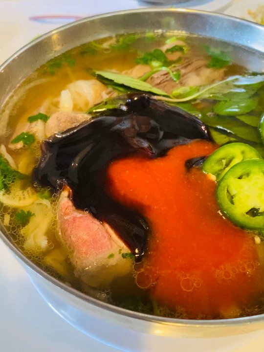 Pho Ha #7 - Added hoisen sauce and Lee Kim Kee hot sauce. - Vietnamese Near Me - Riverside, California