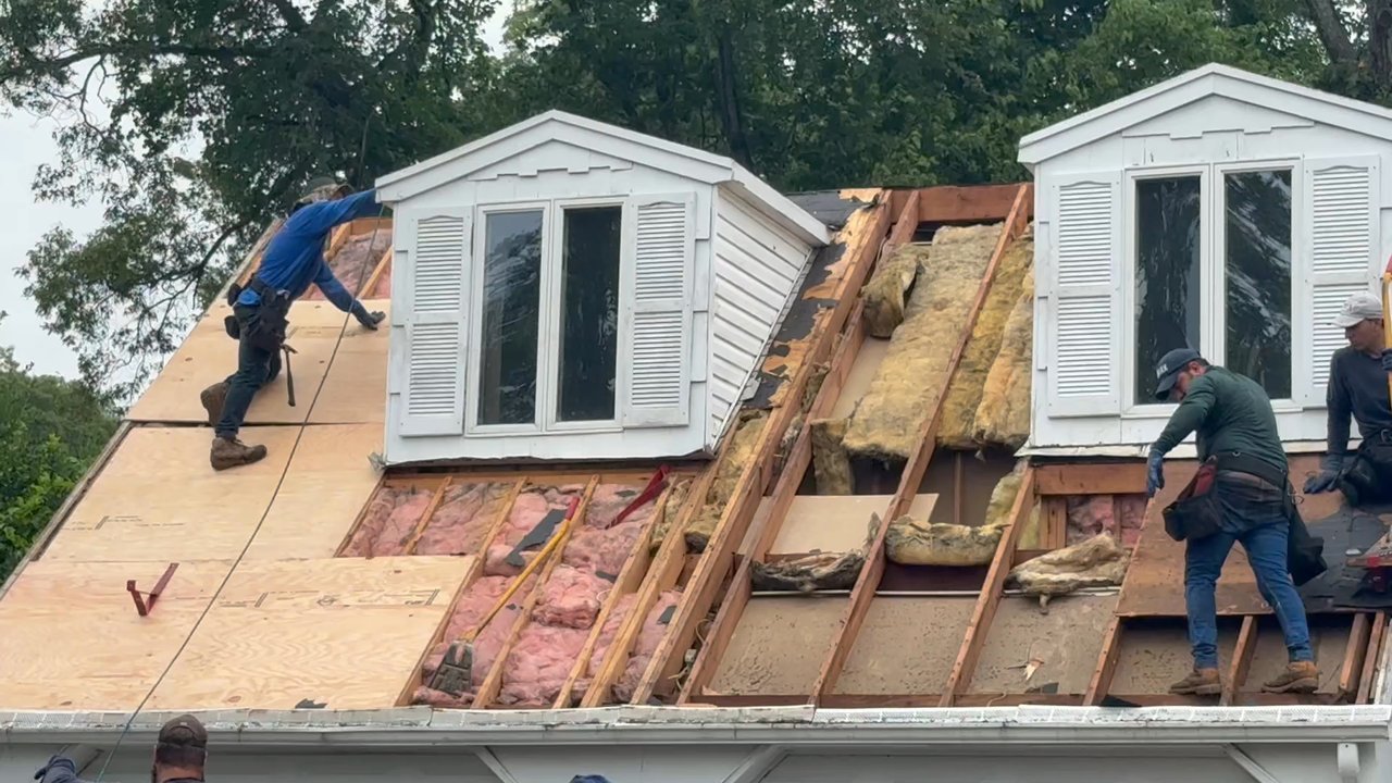 Roofing Time - NEW PLYWOOD BEING INSTALLED - Roofing Near Me
