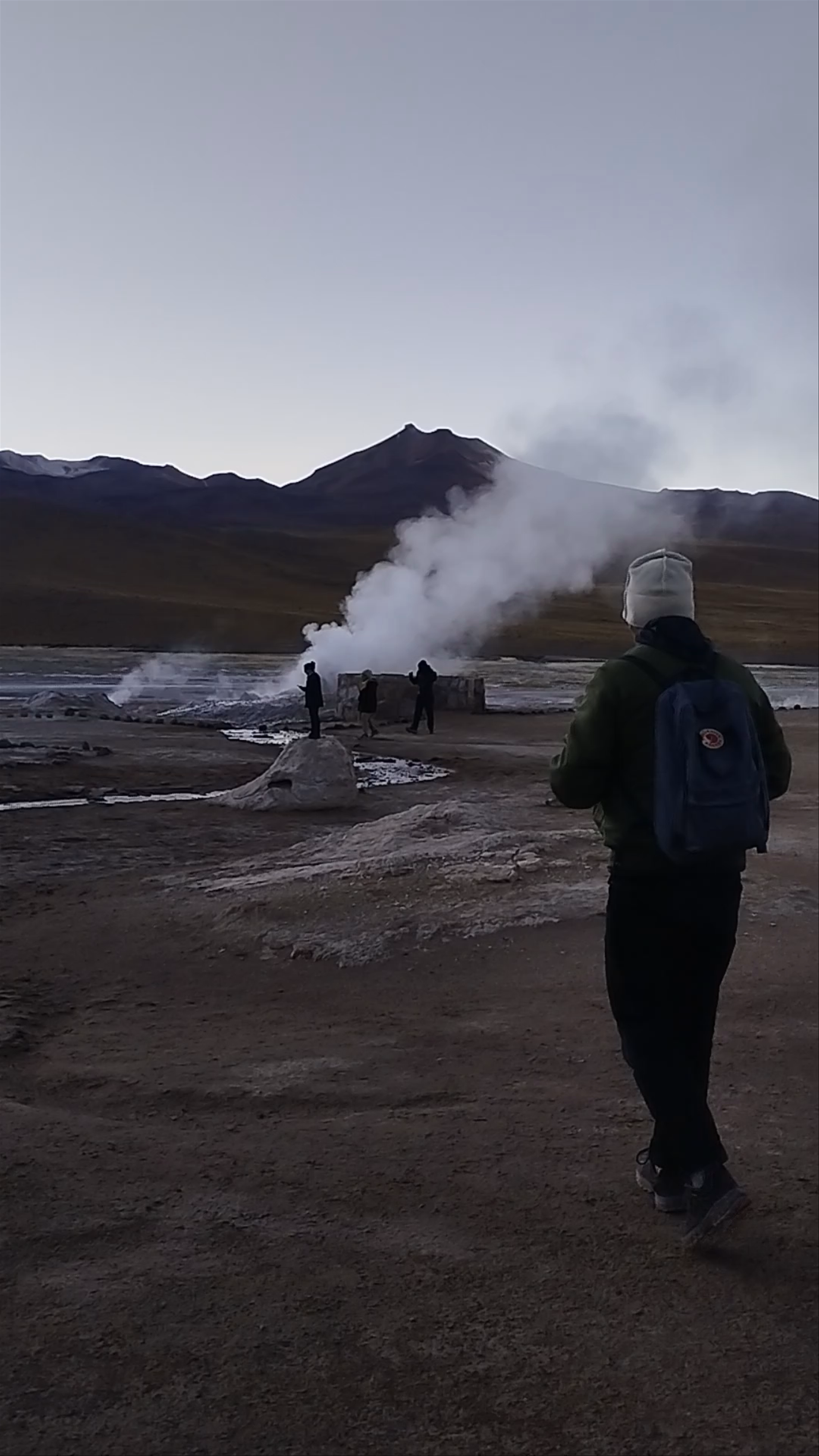 Dawn at the Geothermal Fields of Tatio Geysers, Chile