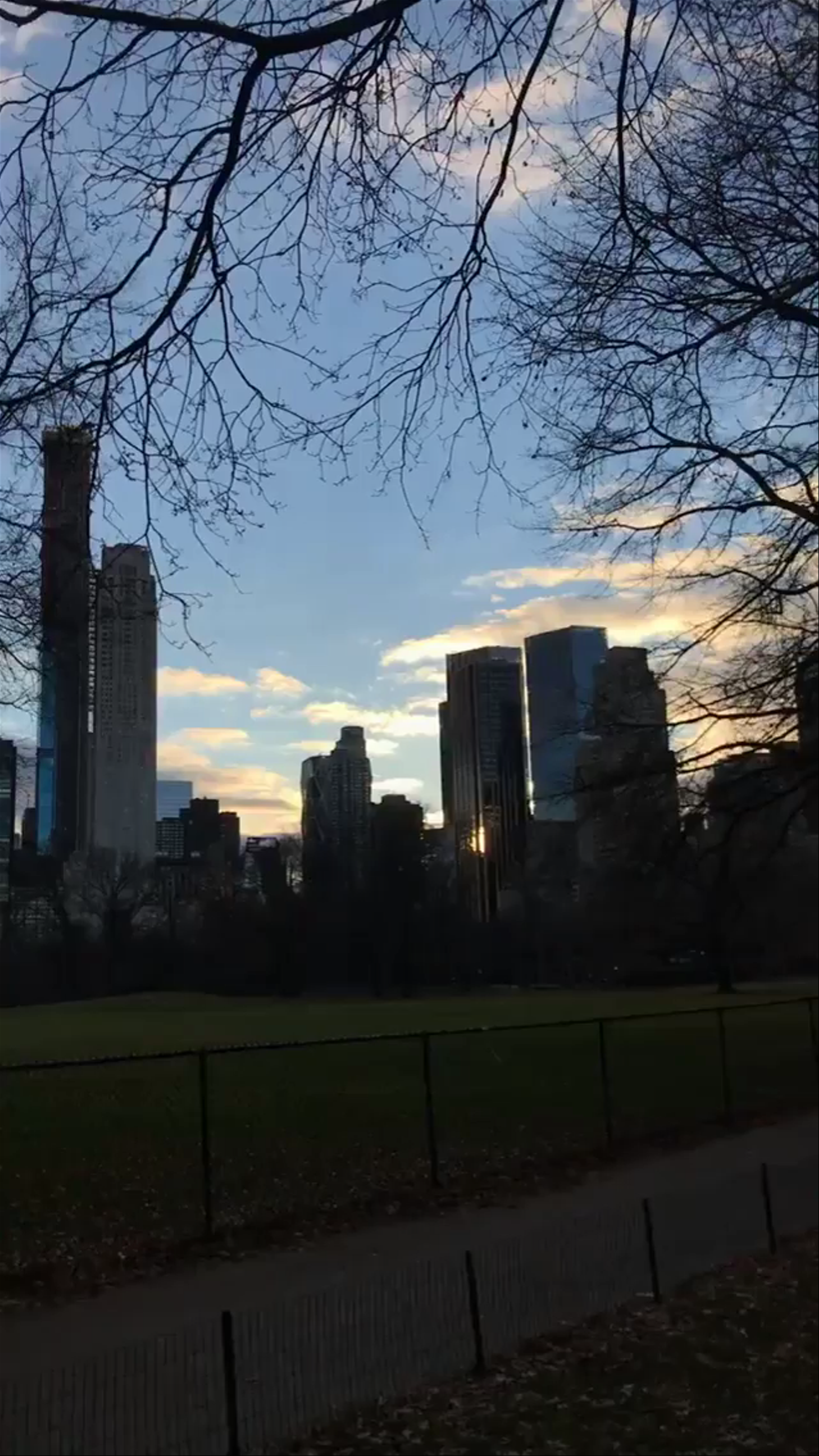 Central Park Winter Twilight Walk in New York City